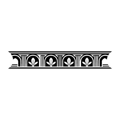 Art Deco Botanical Border Elegant Element