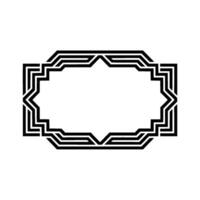 Geometric Deco Frame, Elegant Outline, Minimalist - Template vector