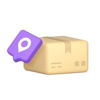 Delivery package with location marker vector