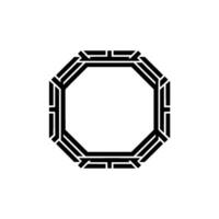 Geometric Octagon Frame, Minimalist, Pattern vector