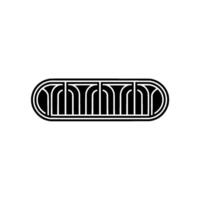 Geometric Rhythm Stylized Oval with Linear Detailing vector