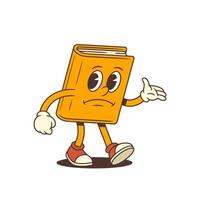 Orange Sad Cartoon Book With Disappointed Expression Shrugging Hand Gesture Showing Failure Concept vector