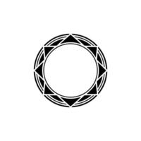 Geometric Circle Emblem, Abstract Tribal vector