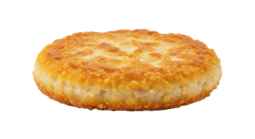 A single golden brown biscuit sitting on a plain surface with a simple and clean background view now png