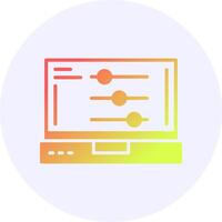 Settings Laptop Interface Icon Minimal Style vector