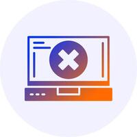 Close Laptop Interface Icon Minimal Style vector