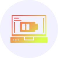 Battery Laptop Interface Icon Minimal Style vector