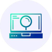 Search Laptop Interface Icon Minimal Style vector