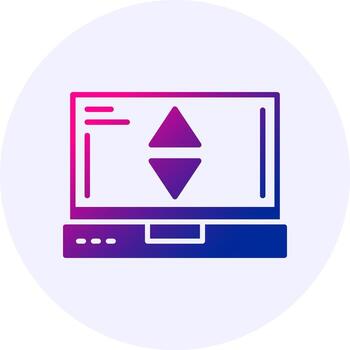 ordenar ordenador portátil interfaz icono mínimo estilo vector