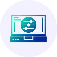 Settings Laptop Interface Icon Minimal Style Design vector