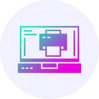 Printer Laptop Interface Icon Minimal Style vector