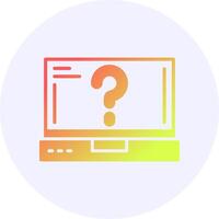 Question mark Laptop Interface Icon Minimal Style vector
