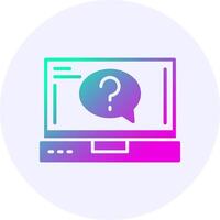 Question Laptop Interface Icon Minimal Style vector