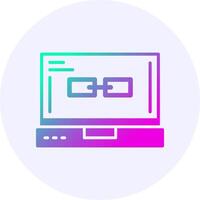 Link Laptop Interface Icon Minimal Style vector