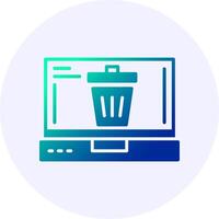 Trash Laptop Interface Icon Minimal Style vector