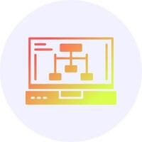 Network Laptop Interface Icon Minimal Style vector