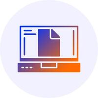 File Laptop Interface Icon Minimal Style vector