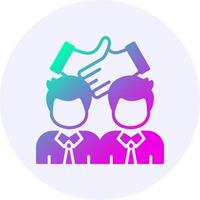 Handshake Icon Minimal Gradient Style vector