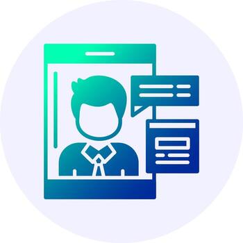 Phone Interview Icon Minimal Gradient Style vector