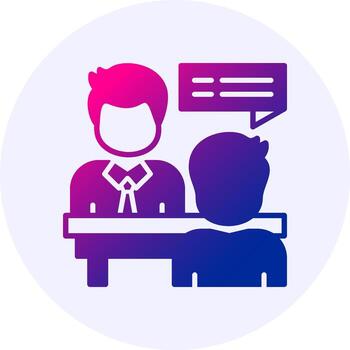 Interview Icon Minimal Gradient Style Design vector