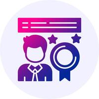Employee of the Month Icon Minimal Gradient Style vector