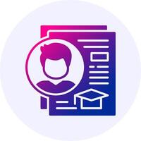 Education Icon Minimal Gradient Style vector