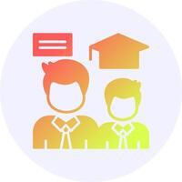 Alumni Network Icon Minimal Gradient Style vector