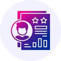 Performance Review Icon Minimal Gradient Style vector