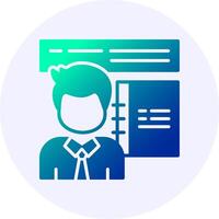 Employee Handbook Icon Minimal Gradient Style vector