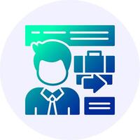 Exit Interview Icon Minimal Gradient Style vector