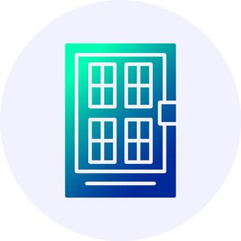 Front door Icon Minimal Gradient Style vector