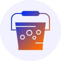 Bucket Icon Minimal Gradient Style vector