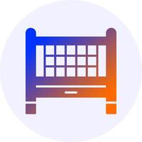 Baby crib Icon Minimal Gradient Style vector