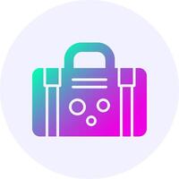 Suitcase Icon Minimal Gradient Style Design vector