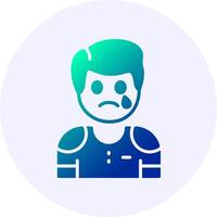 Sadness Emotion Icon Minimal Gradient Style vector
