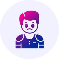Shame Emotion Icon Minimal Gradient Style vector