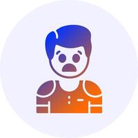 Fear Emotion Icon Minimal Gradient Style vector