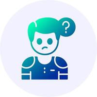 Confusion Emotion Icon Minimal Gradient Style vector
