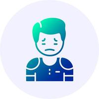Loneliness Emotion Icon Minimal Gradient Style vector