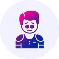 Apprehension Emotion Icon Minimal Gradient Style vector