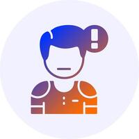 Cautiousness Emotion Icon Minimal Gradient Style vector