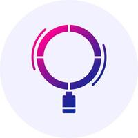 Search Circle Icon Minimal Gradient Style vector
