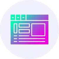Website Circle Icon Minimal Gradient Style vector