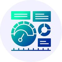 KPI Circle Icon Minimal Gradient Style vector