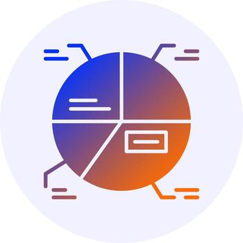 Pie chart Circle Icon Minimal Gradient Style vector