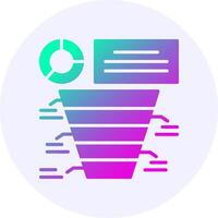 Funnel chart Circle Icon Minimal Gradient Style vector