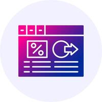 Bounce rate Circle Icon Minimal Gradient Style vector