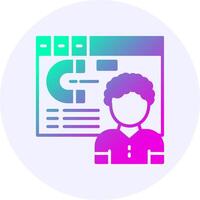 Click map Circle Icon Minimal Gradient Style vector