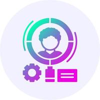 Demographics Circle Icon Minimal Gradient Style vector