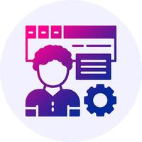 Link outreach Circle Icon Minimal Gradient Style vector